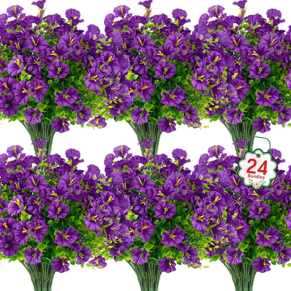 24 paquetes de flores artificiales Ouddy Decor para exteriores