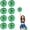 Green+Silver, variant on 8 Pcs pom poms Cheer,pom poms Cheerleading with Finger Holes Metallic Foil Cheer Pom Pomsfor Dance, Matches (Black Red Silver)