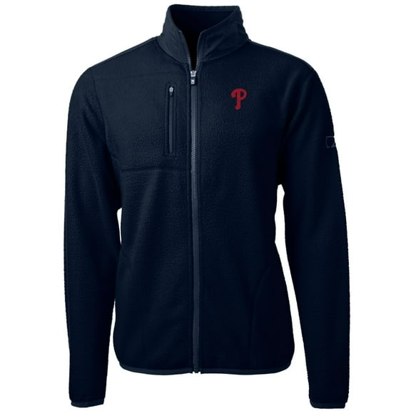 Men's Cutter & Buck Navy Philadelphia Phillies Big & Tall Cascade Eco Sherpa Fleece Full-Zip Jacket