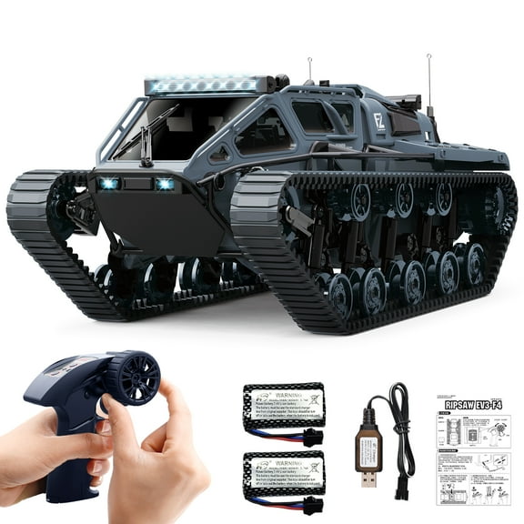 Remote Control Tank, 2.4Ghz High Speed RC Tank 4WD Offroad RC Car, Remote Control Crawler Drift Tank Military Truck Toy for Adults and Kids