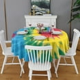 thumbnail image 2 of Colorful Rainbow Tie Dye Spiral Pattern Round Tablecloth 60"x60",Wrinkle Wipeable Table Cloth for Kitchen Dining Room Picnic Patio Party, 2 of 6