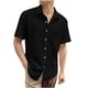 thumbnail image 1 of Camisas de Lino de Manga Corta de los Hombres de Color Sólido Casual Blusa Plegable de Cuello, Top de Verano Ligero, 1 of 5