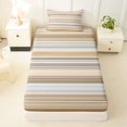 thumbnail image 4 of Castle Fairy Mid Century Horizontal Stripe Twin Sheets 3pcs,Vintage Thin Line Bedding,Tan Beige White,1 Flat Sheet, 1 Fitted Sheet and 1 Pillowcase, 4 of 7