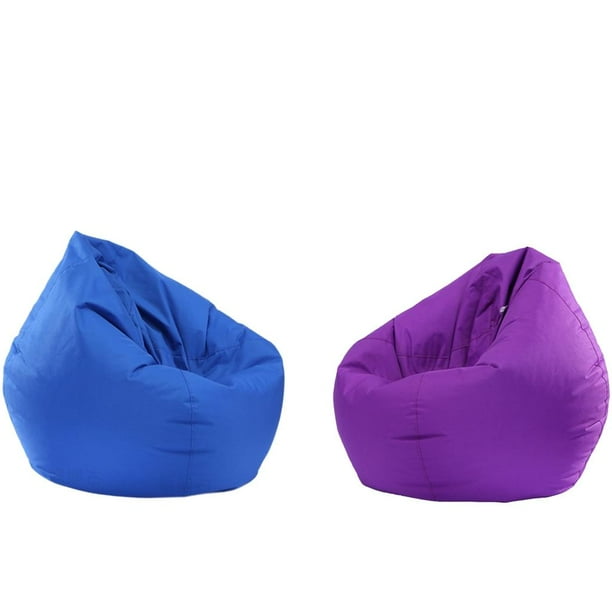 2 piezas para niños, impermeable, relleno de animales, almacenamiento, bolsa de frijoles, funda azul morado