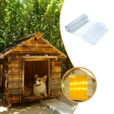 EHJRE PVC Door Curtain Warehouse Waterproof Easy to Cut and Install Dog Door Flaps white S