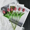 thumbnail image 5 of 20pcs White Flowers Artificial Tulip Silk Fake Flowers 13.5" for Mother's Day Easter Valentine’s Day Gifts in Bulk Home Kitchen Wedding Decorations, 5 of 5