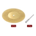 thumbnail image 3 of Uxcell 10pack Diamond Cutting Wheel 50mm Titanium Coating Cut Off Discs with 2pack 3mm Mandrel, 3 of 6
