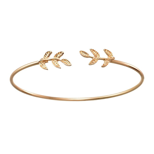 unbranded Bangle Dorado Con Hojas Abiertas Para Mujer Estilo Chic Ideal Para Regalar Y