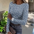 thumbnail image 3 of 2026 Long Sleeve Leopard Shirts for Women Crew Neck Tops for Everyday Wear, XL, 3 of 6