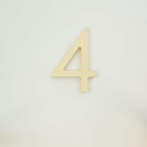 Package of 1, 16 Inch X 1" Baltic Birch "4" Plywood Numbers In The Century Gothic Font | Thick For Art & Craft Project, Made in USA