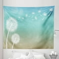 thumbnail image 1 of Dandelion Tapestry, Blowball Flowers on Wind Blossoming Nature Outdoors of Growth, Fabric Wall Hanging Decor for Bedroom Living Room Dorm, 5 Sizes, Turquoise Tan White, by Ambesonne, 1 of 1