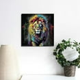 thumbnail image 3 of ONETECH Animal Pictures Graffiti Canvas Wall-Art For Bedroom - Lion Pictures Wall Decor for Teen Boys Bedroom - Colorful Wall Art Ready To Hang Size 20\x20\, 3 of 4