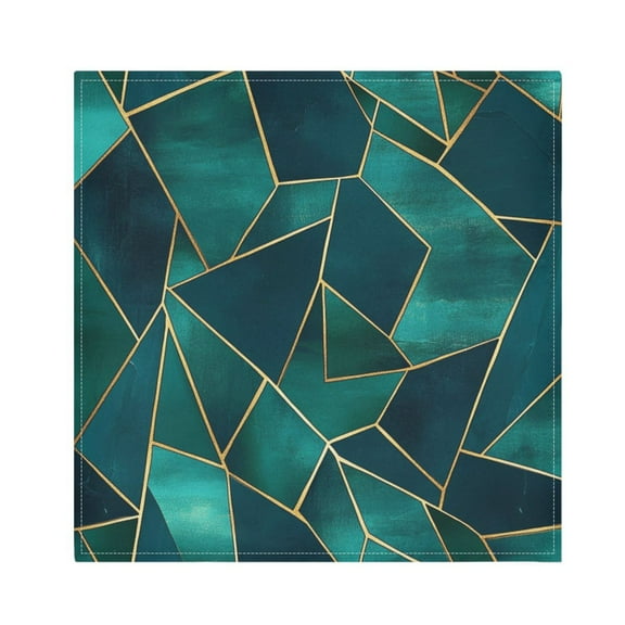 Qxltty Green Gold Foil Pattern Napkins 20×20in Perfect for Parties Dinners Weddings Cocktail Housewarming Cloth Napkins Set of 6