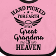 thumbnail image 4 of Inktastic Handpicked for Earth by My Great Grandma in Heaven Boys or Girls Baby Bib, 4 of 4