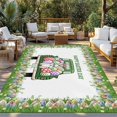 thumbnail image 2 of Spring Easter Outdoor Rug for Patio/Deck/Porch, Non-Slip Large Area Rug 4 x 6 Ft, Easter Eggs Bunny Truck Botanical Watercolor Indoor Outdoor Rugs Washable Area Rugs, Camping Rug Carpet Runner, 2 of 8