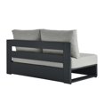 thumbnail image 4 of Modular Lounge Loveseat Sofa, Grey Gray, Aluminum Metal, Outdoor Patio Balcony Cafe Bistro Garden Hospitality Restaurant, Modern Contemporary HB36552, 4 of 9