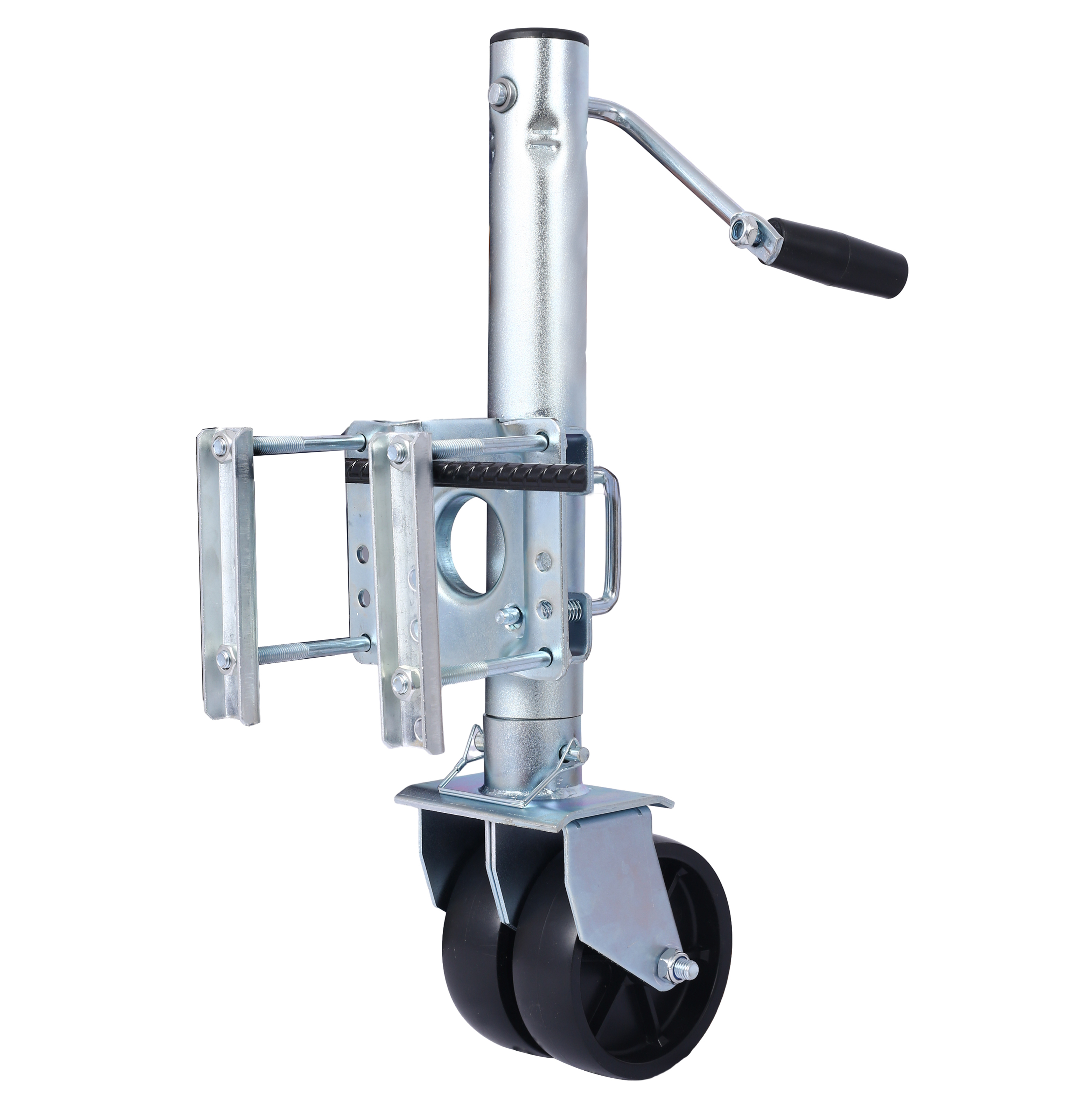 Boat Trailer Jack 34.5in 1500lb - Bolt-on Tongue Jack with PP Wheels & Handle - RV, Horse, Utility Trailers