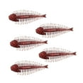 thumbnail image 3 of jinwen Ensemble de 5 Leurres de Pêche Pêcheur pour Eau Douce Extérieur Leurres Souples Réalistes Rouge, 3 of 9