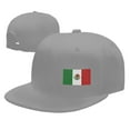 thumbnail image 4 of DouZhe Flat Brim Cap Snapback Hat, Mexicain Mexicain Drapeau Imprime Casquette de Baseball Adulte Gris Réglable, 4 of 6