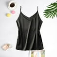 thumbnail image 2 of Satin Camisole Tops For Women Solid Color V Neck Silk Sleeveless Undershirts Easy Match For Summer Top, 2 of 5
