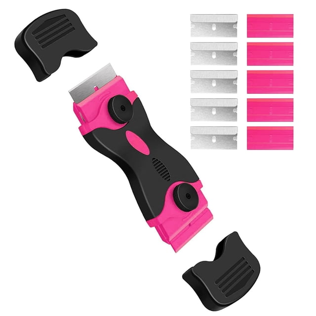 Raspador DEKEones de doble filo con 10 cuchillas, rosa