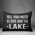 thumbnail image 2 of Creative Products All you need is love and the lake black and white 14x20 Indoor / Outdoor Pillow, 2 of 2