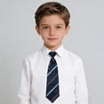 thumbnail image 2 of qolati Boys Ties Neckties Solid Color Kids Necktie Adjustable Woven Formal Kids Tie Wedding School Graduation blue, 2 of 7