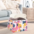 thumbnail image 3 of Yayeee Collapsible Cube Storage Bin with Lid Fabric Closet Decorative Basket with Handles, Art Geometric, 3 of 7