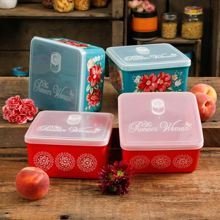 The Pioneer Woman Fall Sale 70oz Assorted Square Containers, Set of