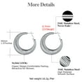 thumbnail image 5 of [Clearance] Stainless Steel Stripe Hoop Earrings for Women 40mm Thick Huggie Hoops Simple Minimalist Ear Jewelry Gift on Clearance, 5 of 8