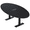 Black Cypress With Matte Black Base, variant on 6 Person 4X7 Oval Conference Room Table Metal T-Bases Electrical Unit