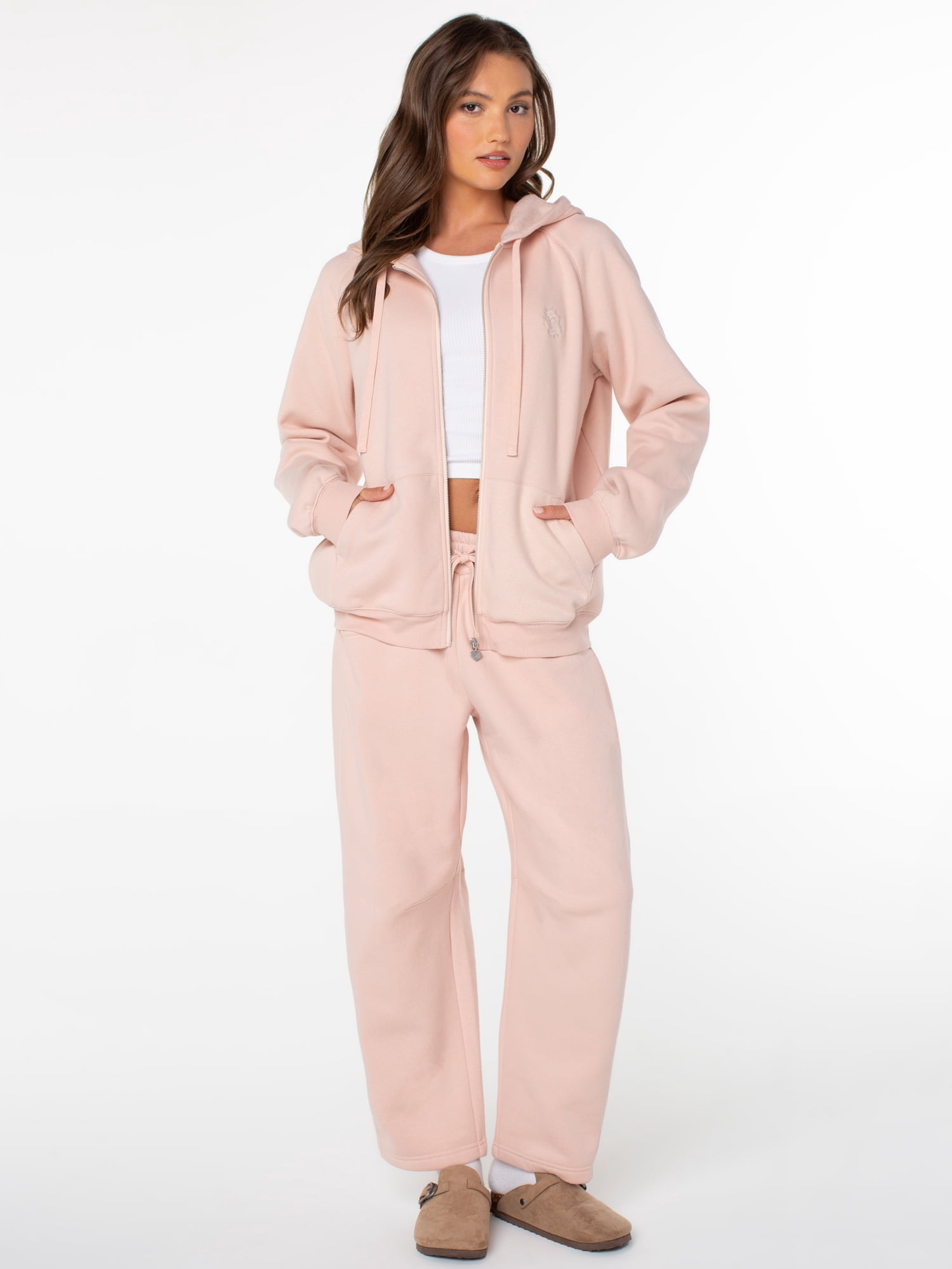 Celebrity Pink Women's Oversized Raglan Zip Hoodie, Sizes XS-XXXL