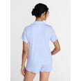 thumbnail image 4 of Joyspun Women’s Modal-Blend Ruffle Trim Notch Collar Top and Shorts Pajama Set, 2 Piece, Sizes XS-3X, 4 of 6