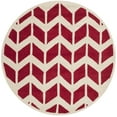 thumbnail image 2 of SAFAVIEH Chatham Easton Geometric Wool Area Rug, Red/Ivory, 5' x 5' Round, 2 of 7