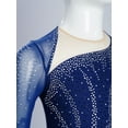 thumbnail image 6 of YiZYiF Girls Shiny Figure Skating Dress Mesh Long Sleeve Irregular Hem Ballet Lyrical Dance Costume Navy Blue 16, 6 of 7