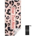 thumbnail image 2 of Watercolor Animal Snow Leopard Pink Beige Beach Towel 31" x 71", Quick Dry Bath Towel Absorbent Lightweight Travel Towel for Beach Yoga Swim Sport Camping Holiday, 2 of 7