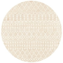 SAFAVIEH Blossom Aspen Geometric Wool Area Rug, Beige/Ivory, 6' x 6' Round