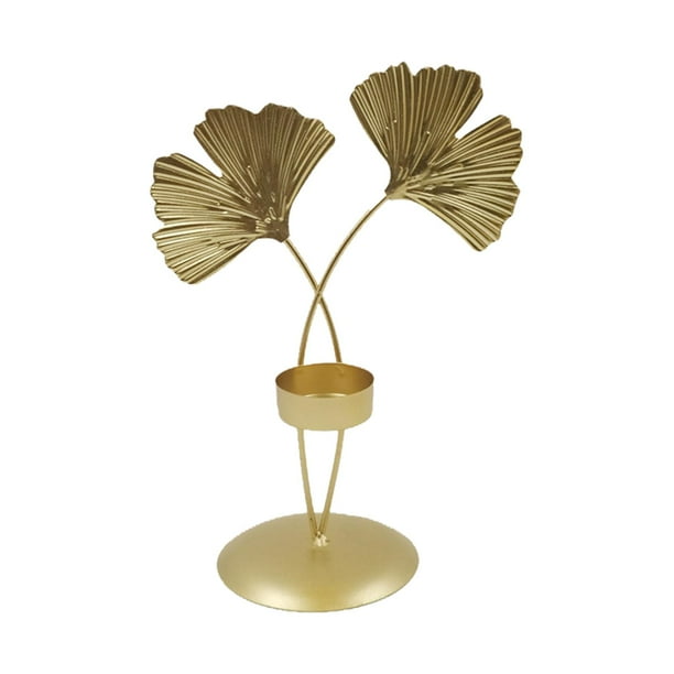 Portavelas de hoja moderna, adorno, manualidades, portavelas de regalo, candelabro, centro de mesa para banquete de boda , estiloD