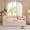 Pink, variant on avobird Cozy Gingham Daybed with Trundle Twin Size Sofa Bed for Living Room, Sleeper Sofa with USB Port and Adorable Wave Shaped, Linen Fabric, Pink