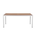 thumbnail image 5 of Benjara Fifi 71" Outdoor Dining Table- Brown Polyresin Top- White Metal Frame, 5 of 8