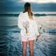 thumbnail image 3 of Sudadera con capucha para mujer, talla europea, mangas con hombros caídos, roscada, marca Chasing Sunsets, XS-5X, nueva versión 2025, 3 of 5