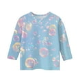 thumbnail image 4 of Xyxonk Girls Shirts Size 5-12 3/4 Sleeve Trendy Shirt Crew Neck Fall Tops Cute Bubble Print Blouses Casual Clothes, 4 of 4