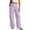 Purple, variant on Tanghaowl Women's Pants, Elegant Pleated Wide Leg Tows Daytime Comfort Fit Women's Casual Bottoms For Everyday Wear With Elastic Waist And BreathableDesign Navy L