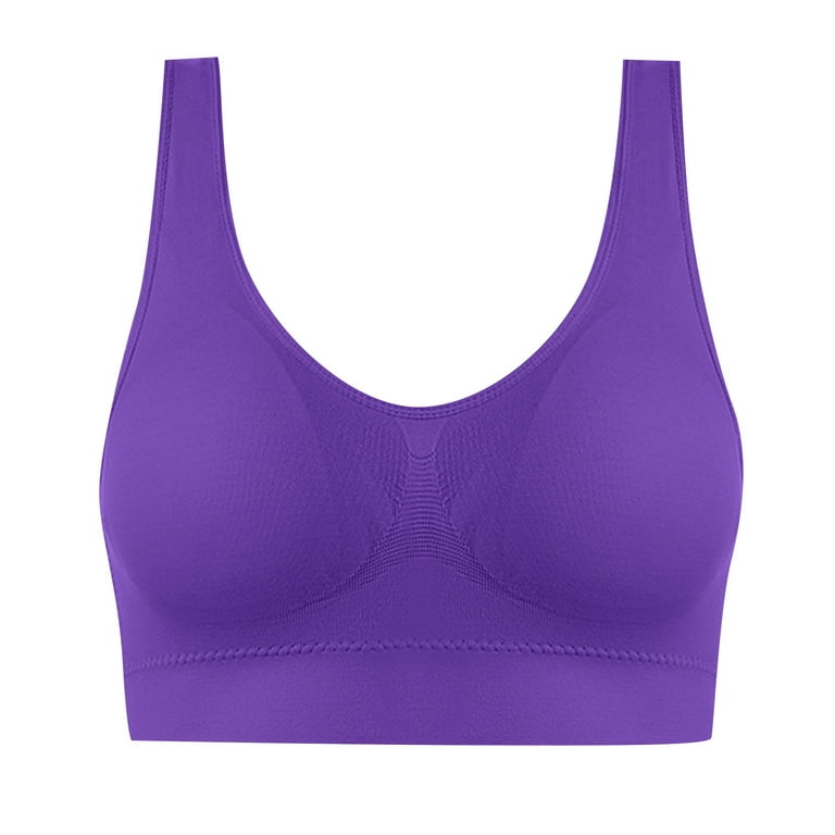 Tops for Women Women's Sports Underwear Shockproof Gathered Back Large  Sports Bra Without Steel Ring Vest Yoga Sports at  Women's Clothing  store