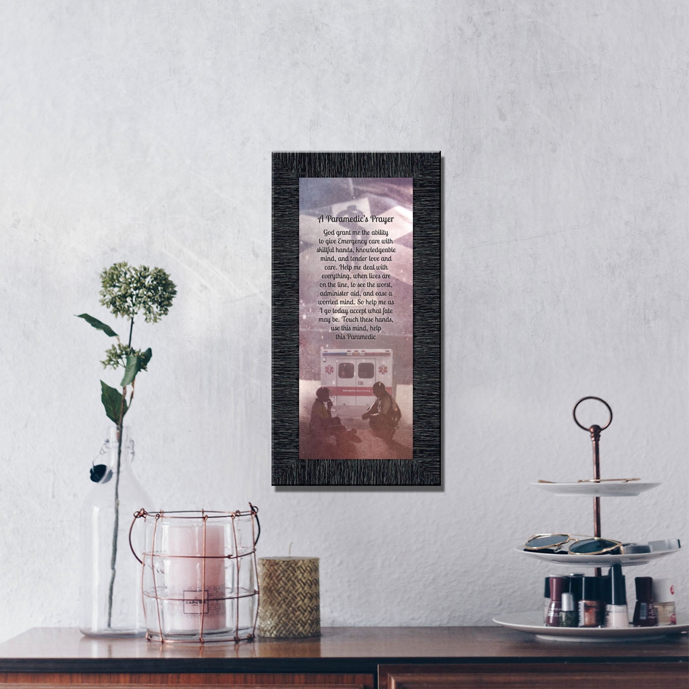 Prayer for the Paramedic Framed Poem, First Responders Gift, EMS, EMT, Gift for a Paramedic and Emergency Services Personnel, 7419CH