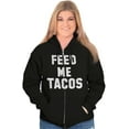 thumbnail image 4 of Feed Me Tacos Tuesday Mexican Food Unisex Fleece Graphic Zip Up Hoodie Brisco Brands 2X, 4 of 5