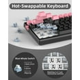 thumbnail image 4 of MageGee SKY81 75% Wireless Gasket Mechanical Gaming Keyboard, Hot Swappable RGB Custom Creamy Keyboard w/ 5-Layer Padding, BT/2.4G/USB-C, Knob Control, NKRO for Win/Mac, 4 of 7