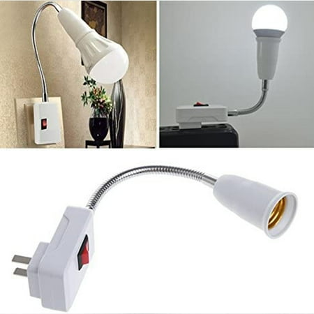 

Stainless Steel E27 Lamp Base Flexible Bend Mobile Test Light Socket Light Adapter Plug Switch