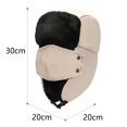 thumbnail image 2 of Gorro de piel de invierno piloto de piel de oveja neutra, 2 of 5