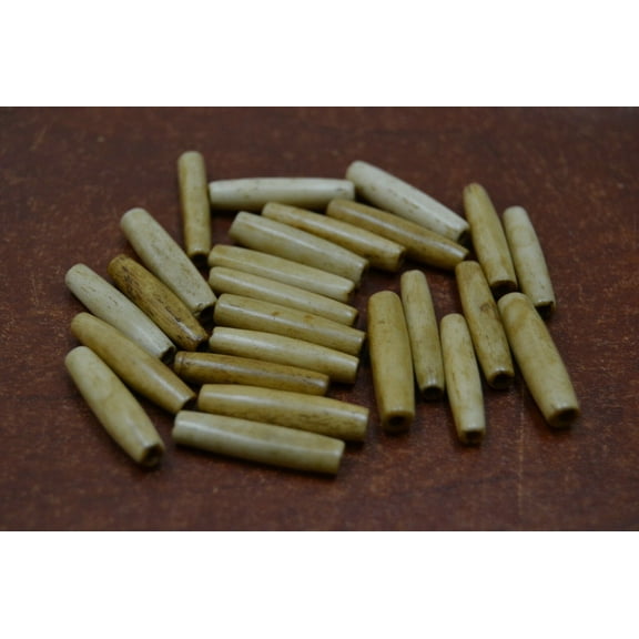 100 Pcs Coffee Brown Bone Hair Pipe Chocker Beads 1"